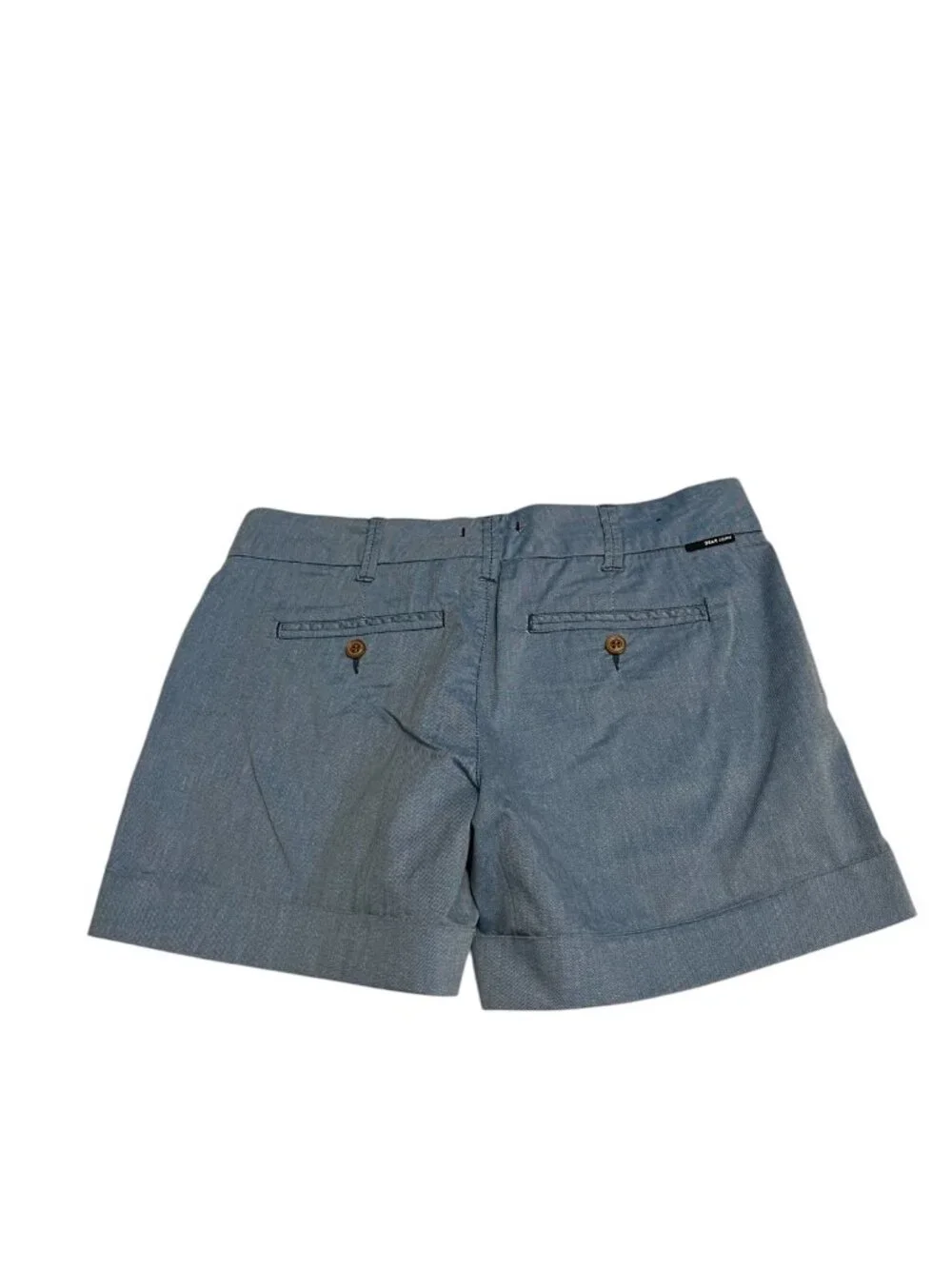 Dear John Denim Shorts Womens 27 Sea Blue Chambray Cuffed Casual Summer